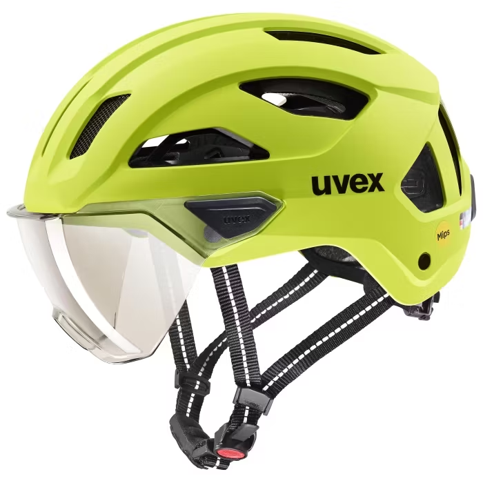 UVEX Helm stride visor MIPS, lime matt, 56-59cm